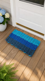 Navy Blue, Royal Blue & Light Blue Ombre Lobster Rope Doormat Little Salty Rope