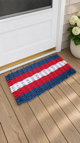 Navy, Red & White 5-Stripe Lobster Rope Doormat Little Salty Rope