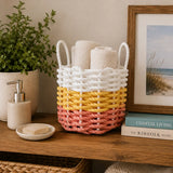 Orange, Yellow & White Rope Basket Little Salty Rope