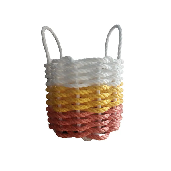 Orange, yellow, white Lobster Rope Basket. Halloween Candy Color Little Salty Rope