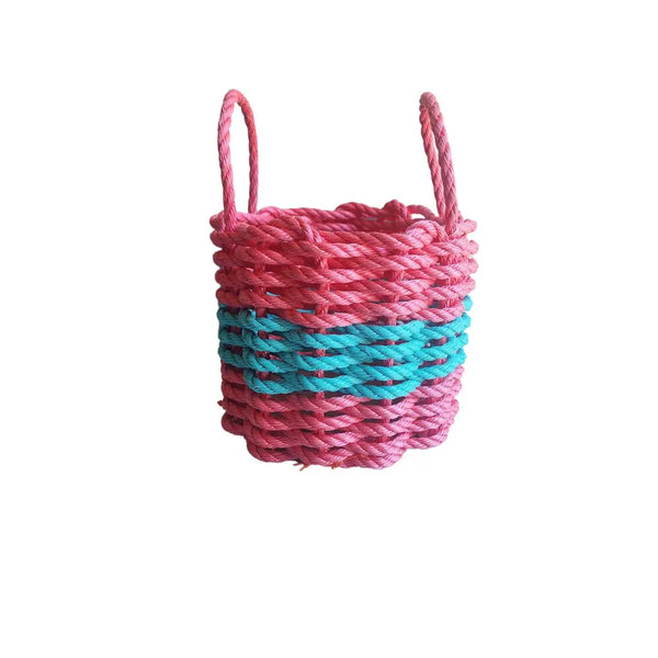 Rope Storage Basket Pink and Teal Little Salty Rope