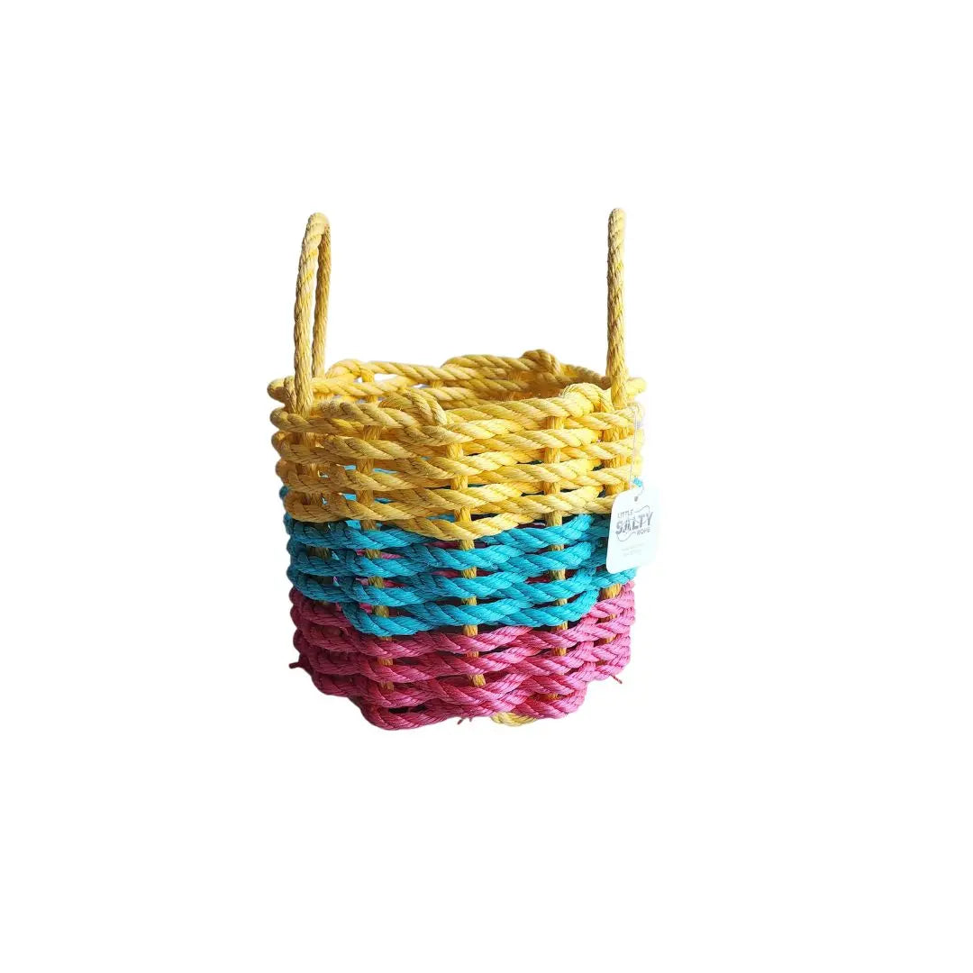 Lobster Rope Storage Basket Pink, Teal and Yellow – Little Salty Rope