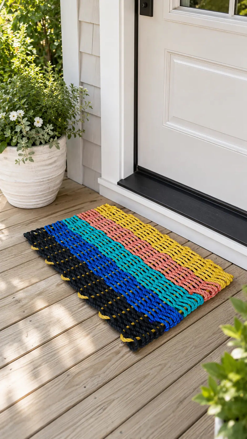 アストラルパーティー ナンシー・ロー プレイマット Sunset-Inspired Lobster Rope Doormat | Handwoven Maine Welcome Mat