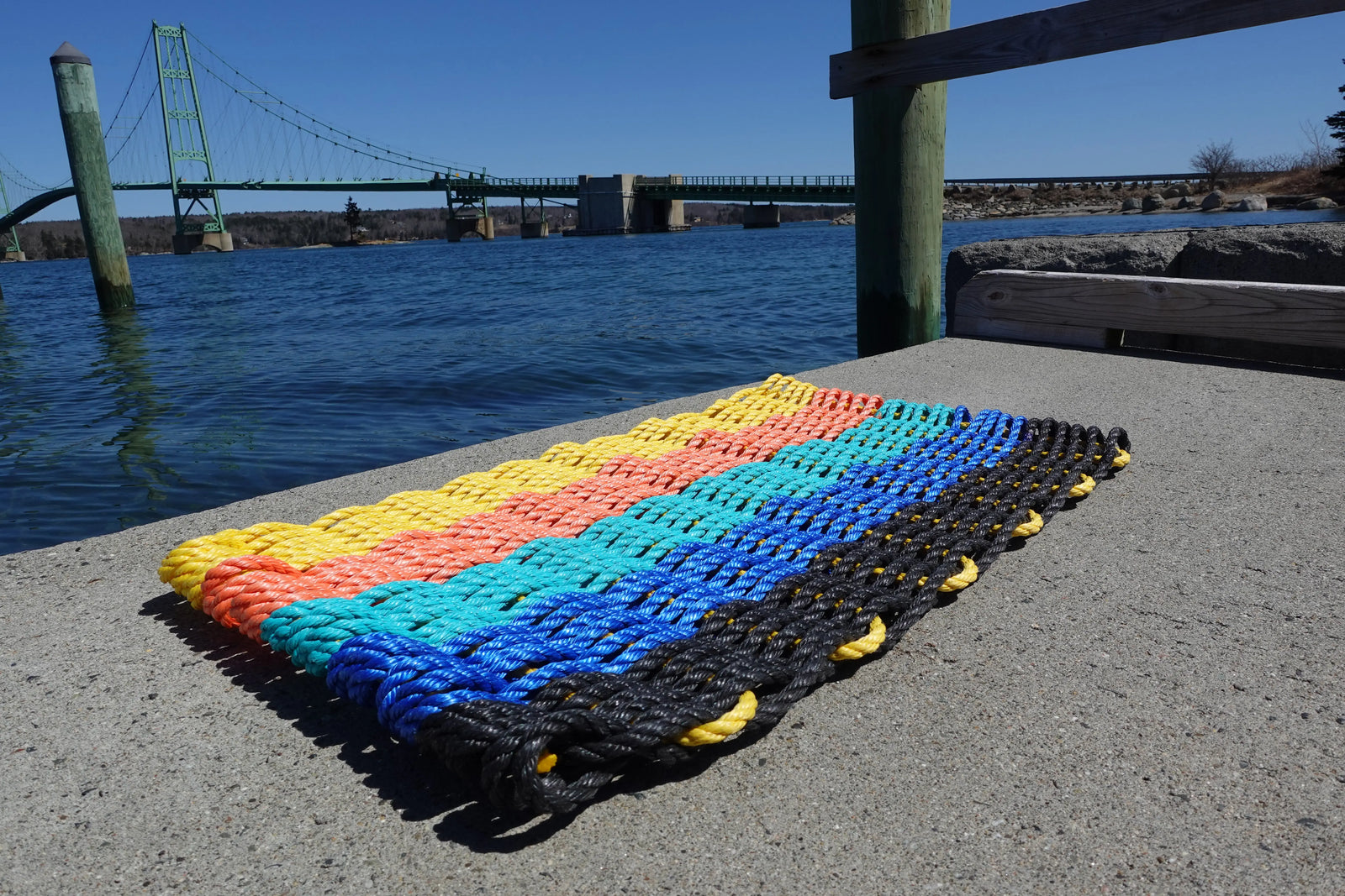 Sunset-Inspired Lobster Rope Doormat | Handwoven Maine Welcome Mat