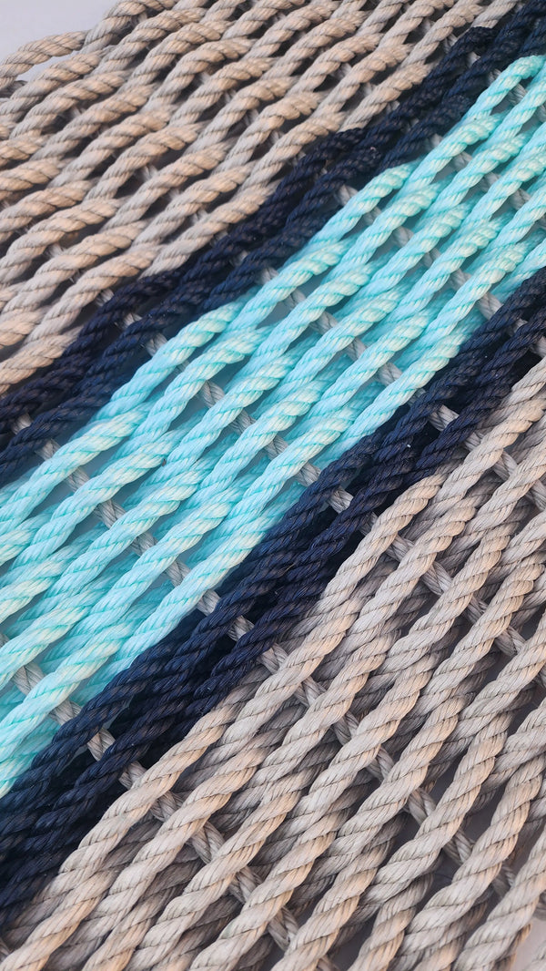 Tan and seafoam, midnight Blue accents Little Salty Rope