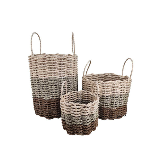 Brown, Tan, Light Tan Ombre Rope Basket Little Salty Rope
