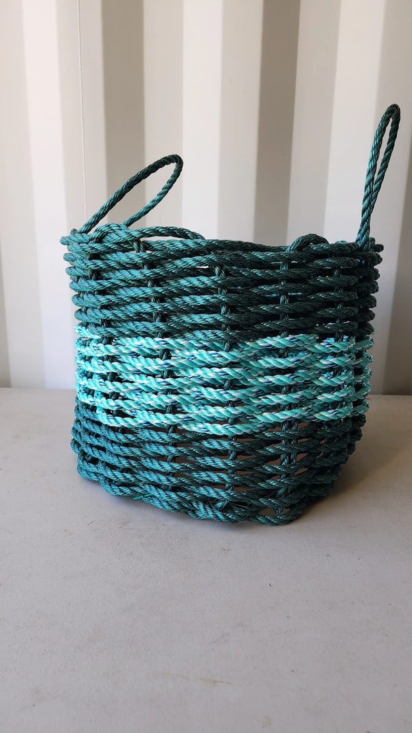16 x 12 inch Lobster Rope Hunter Green and Teal w/flecks Little Salty Rope