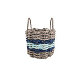 Lobster Rope Basket Tan and Seafoam, Navy Accents Little Salty Rope