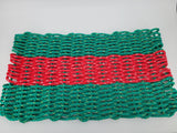 Rope Mat made with Lobster Rope Green and Red Little Salty Rope