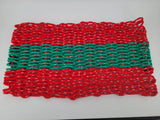 Rope Mat made with Lobster Rope Red and Green Little Salty Rope