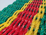Rope Mat made with Lobster Rope Green, red, yellow Little Salty Rope