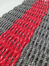 gray and red lobster rope mat