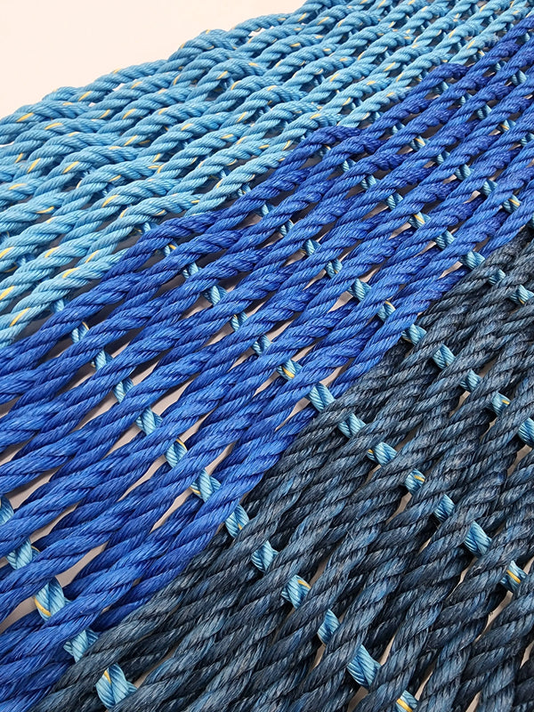 Lobster Rope Mat Navy Blue, Royal Blue, Light Blue Ombre Little Salty Rope