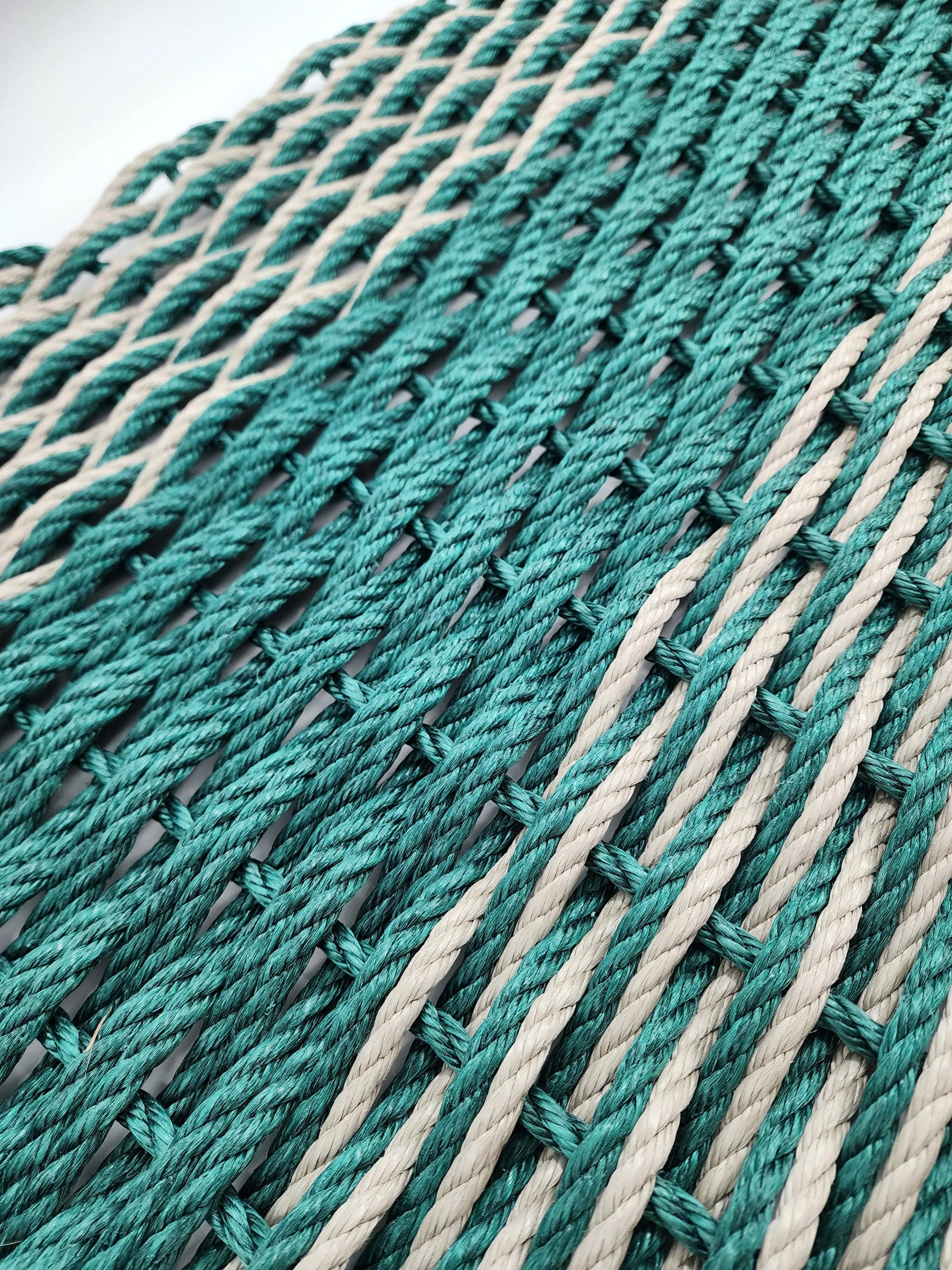 Hunter Green and Tan 40 x 24 Rope Mat - Little Salty Rope