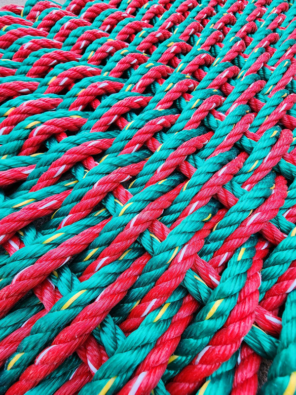 Special Edition Red and Green Doubleweave Rope Mat Little Salty Rope