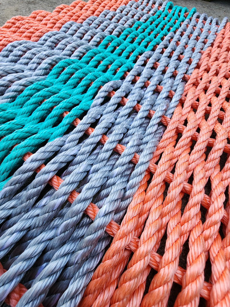 5 Stripe Mat Lobster Rope Mat Coral Orange, Light – Little Salty Rope