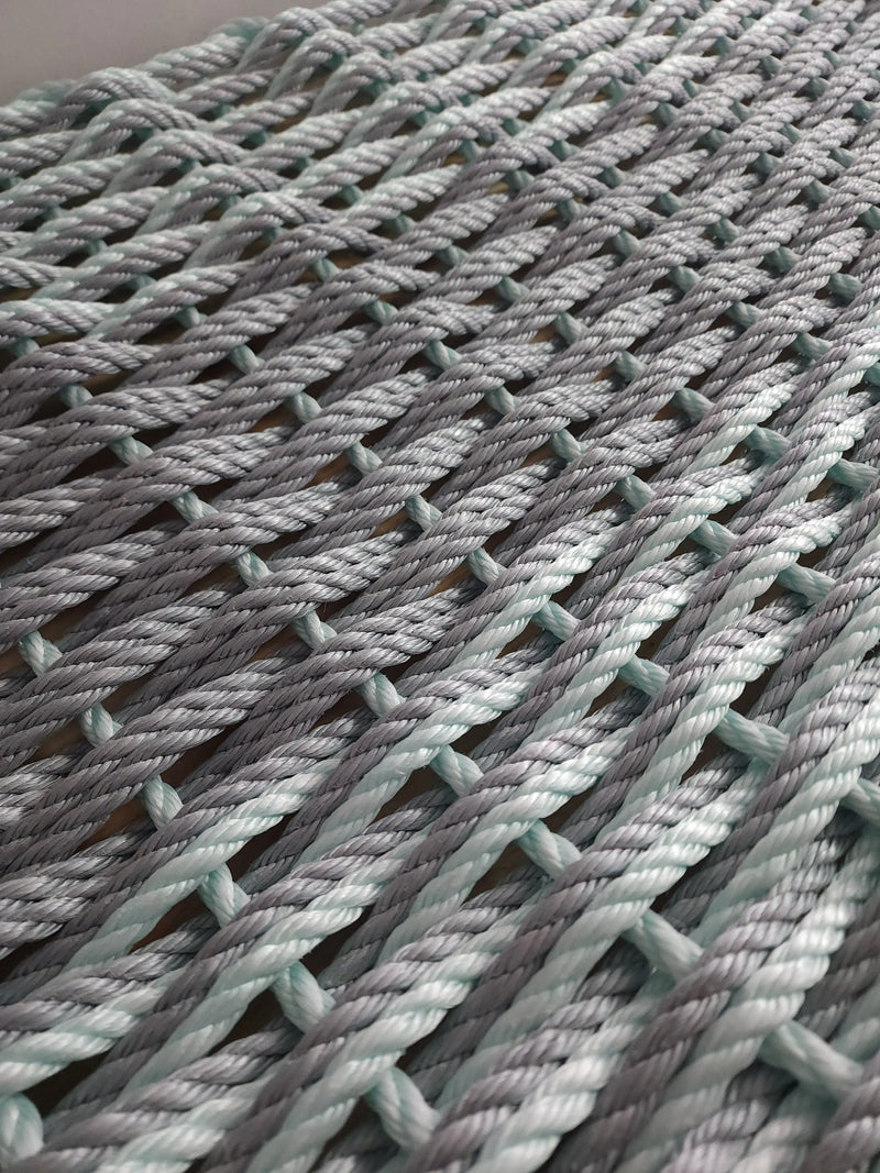 Plastic Container Rope Mat Large Doubleweave Light Gray and Seafoam Lobster Rope – Little Salty Rope