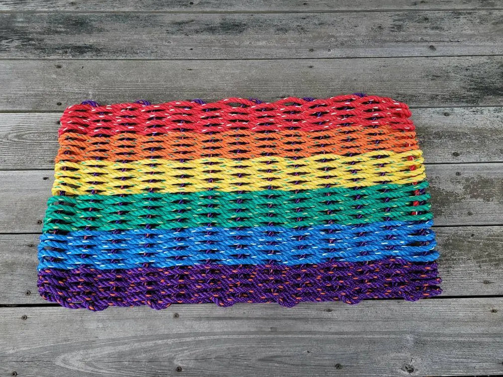 Rainbow Rope Mat made with Lobster Rope --With fashion Border Color