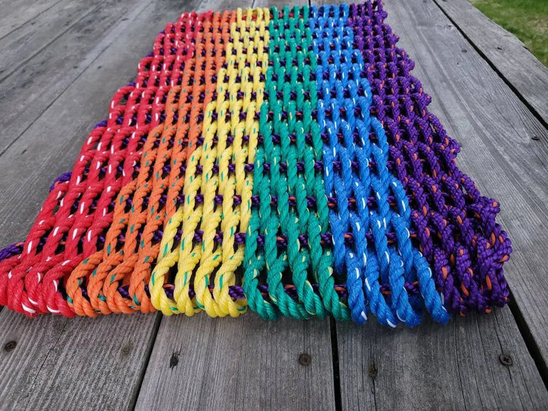 Rainbow Rope Mat made with Lobster Rope, Maine Made – Little Salty